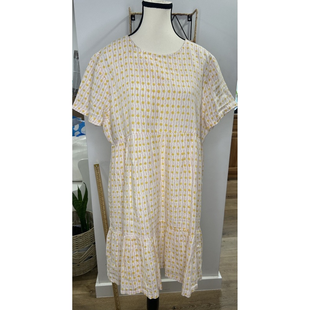 Alice walk Womens Short‎ Sleeves Dress Size XL 100% Line Pink Stripe
